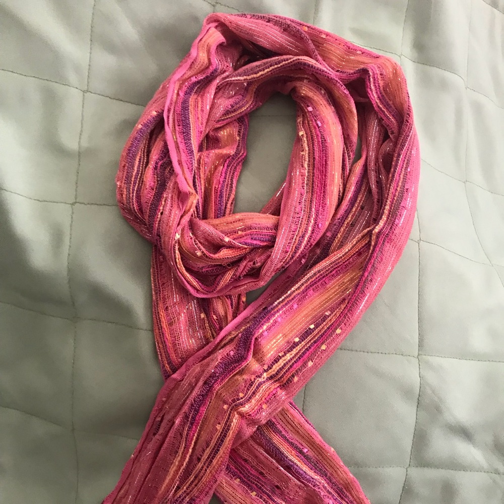 Long pink scarf
